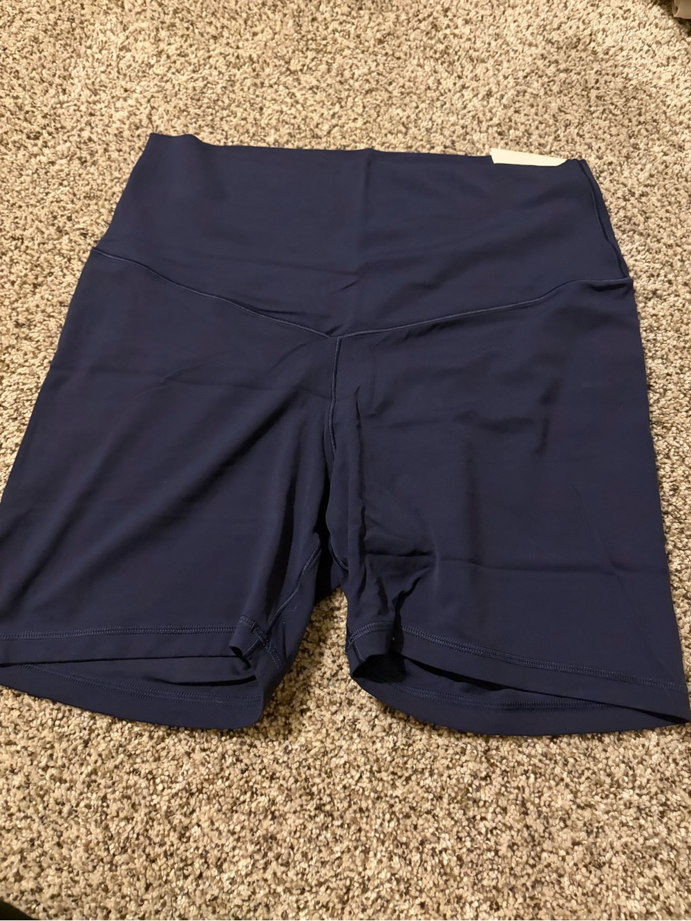High-Waist Navy Athletic Bike Shorts for Women